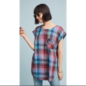 Anthropologie Akemi + Kin plaid tunic top small